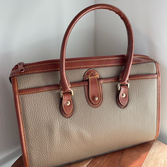 Vintage Dooney & Bourke Pebbled Leather Satchel Handbag - Picture 3 of 7